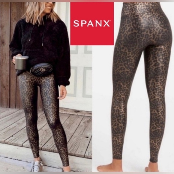 Spanx leopard gold and black leggings Size XS women’s - Picture 1 of 7